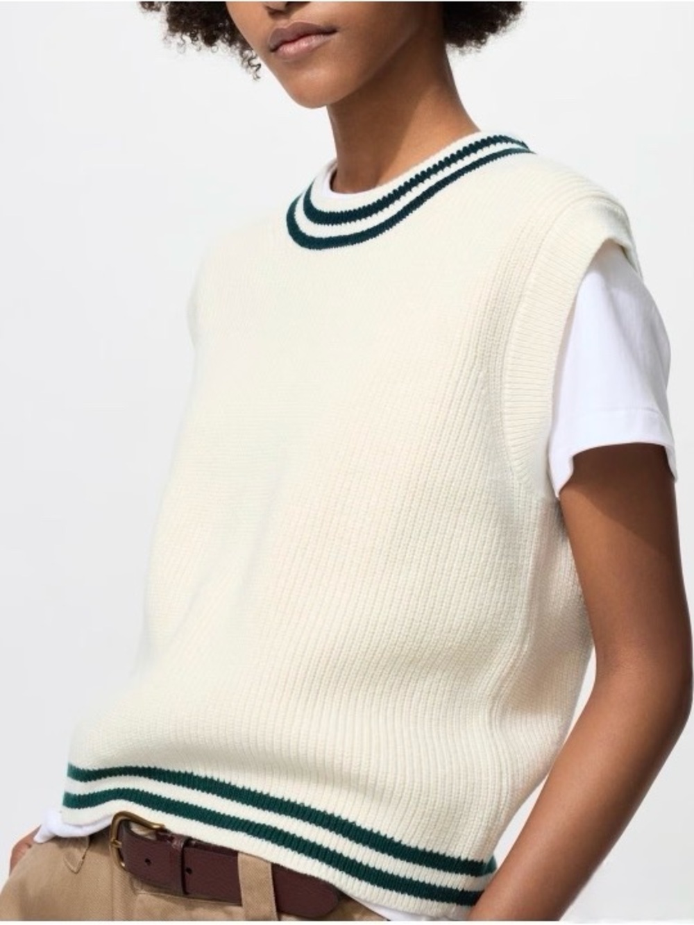 Uniqlo Cotton Blend Challengers Tennis Style Vest Sleeveless Layering Summer Top